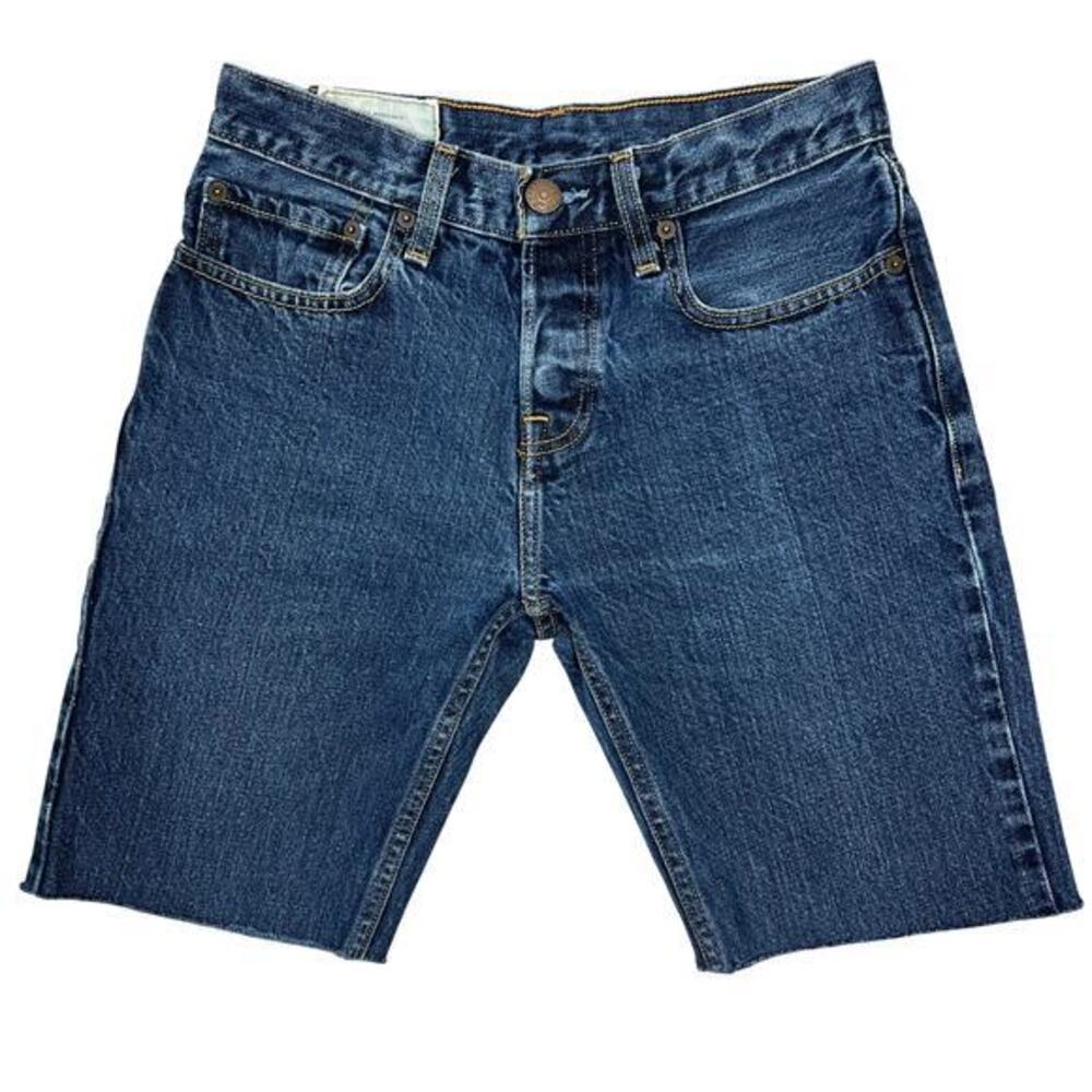 Hollister Dad Jean Shorts Sz 28" Blue Cutoffs Slim Straight Grunge Retro Jorts